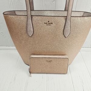 Kate Spade Glitter Shimmer Tote Purse with Wallet